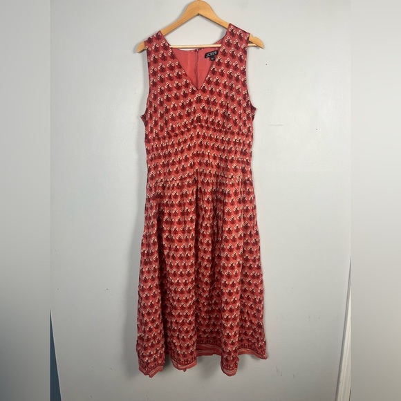 J Crew Ruffle Slip Floral Viscose Chiffon Midi Dress US Women's size large - Picture 2 of 6